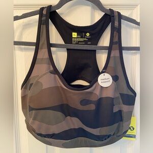 Xersion Women's Camo Sports Bra - Black and Brown